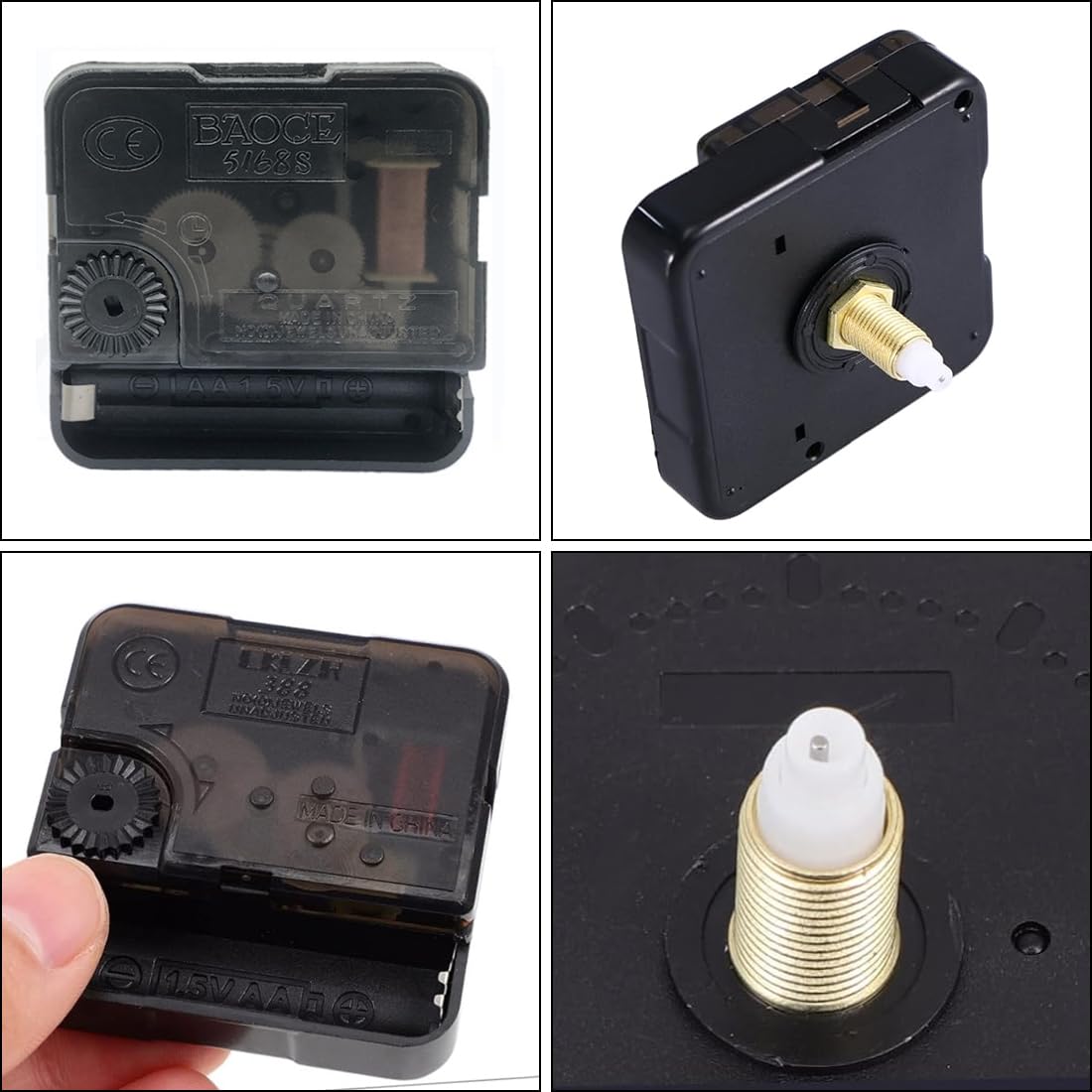 Meccanismo Al Quarzo Per Orologio Da Parete - Asse 16.5 Cm, Silenzioso, Senza Lancette - Foto 12