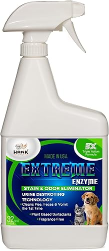 Eliminador de manchas y olores de enzima extrema con removedor de orina. Limpiadores bio-enzimáticos de triple acción 2 veces y surfactantes a base