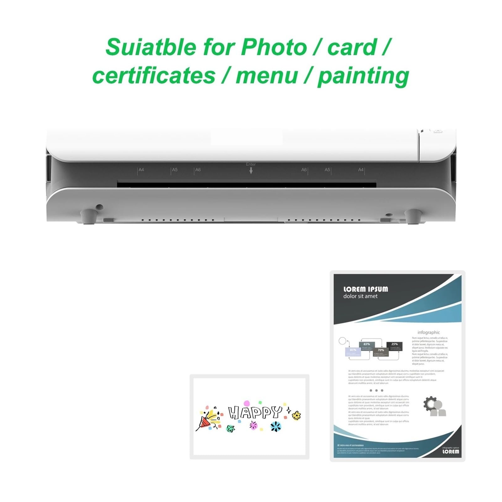 Laminator, Wielofunkcyjna laminacja na gorąco i zimno 2-rolkowy system SL988 Laminator biurkowy Format A4 z obcinaczem papieru do domu