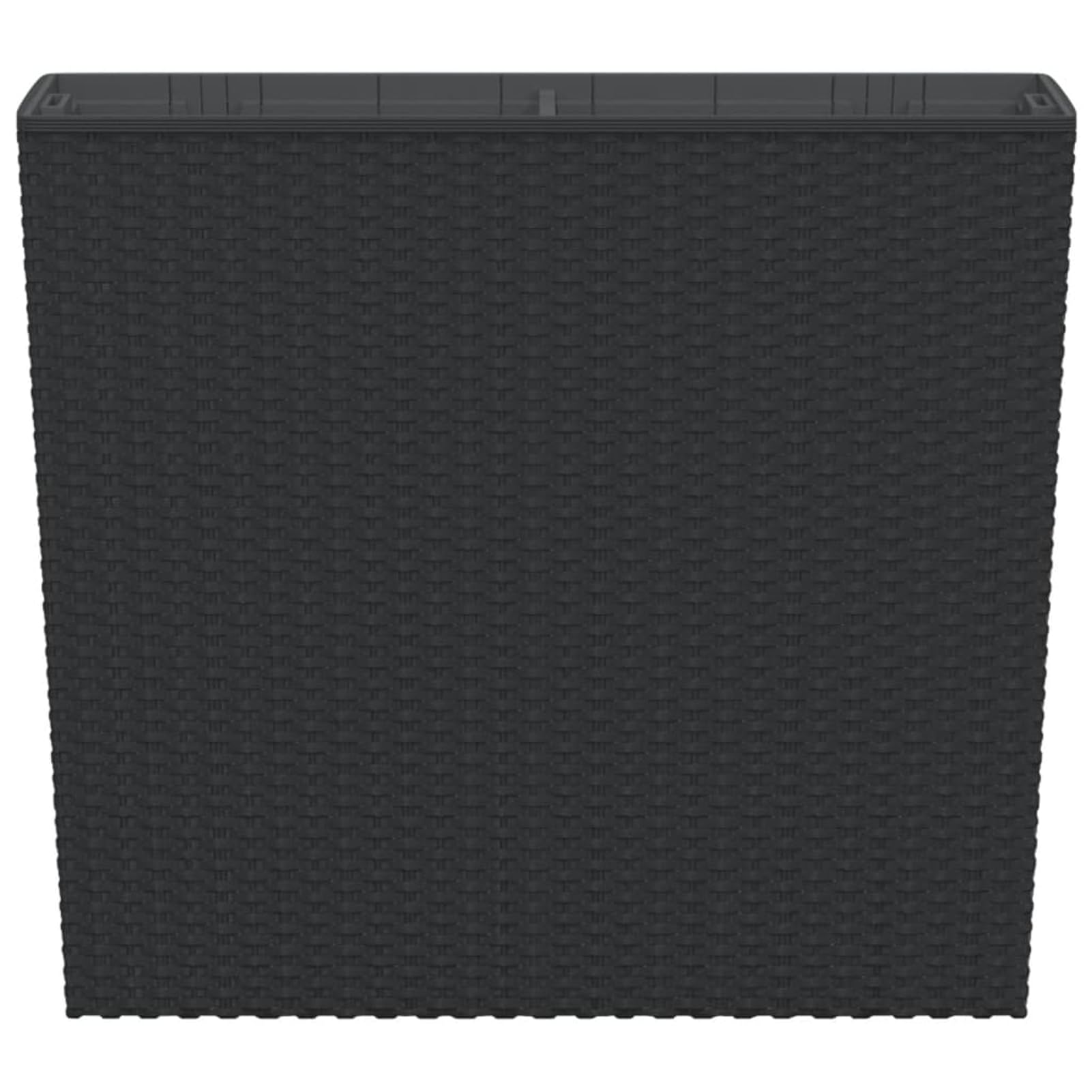 Gecheer Fioriera con Interno Rimovibile, Design Rattan Antracite 58x18x50 cm in PP, Vaso da Giardino Balcone Patio per Piante Fiori Erbe Aromatiche