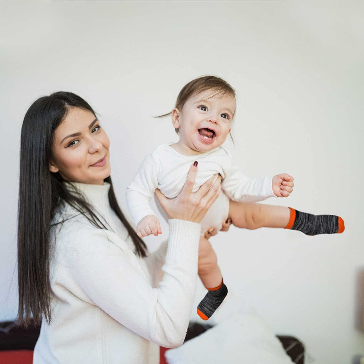 GENTABY Calzini per bambini Calze in cotone, morbidi e elastici, confezione da 10 pezzi, per bambini da 1 a 14 anni