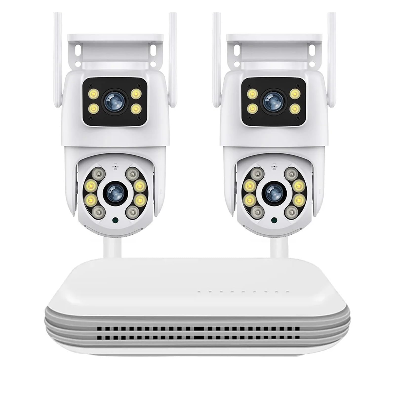 Dual Lens WiFi Surveillance System PTZ Two Way Audio Security Camera System 8CH NVR Video Surveillance Kit(None,NVR add 2PCS A31)
