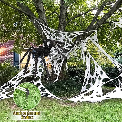 Image of Spider Web Halloween Decorations Outdoor: Giant Halloween Spider Cobwebs