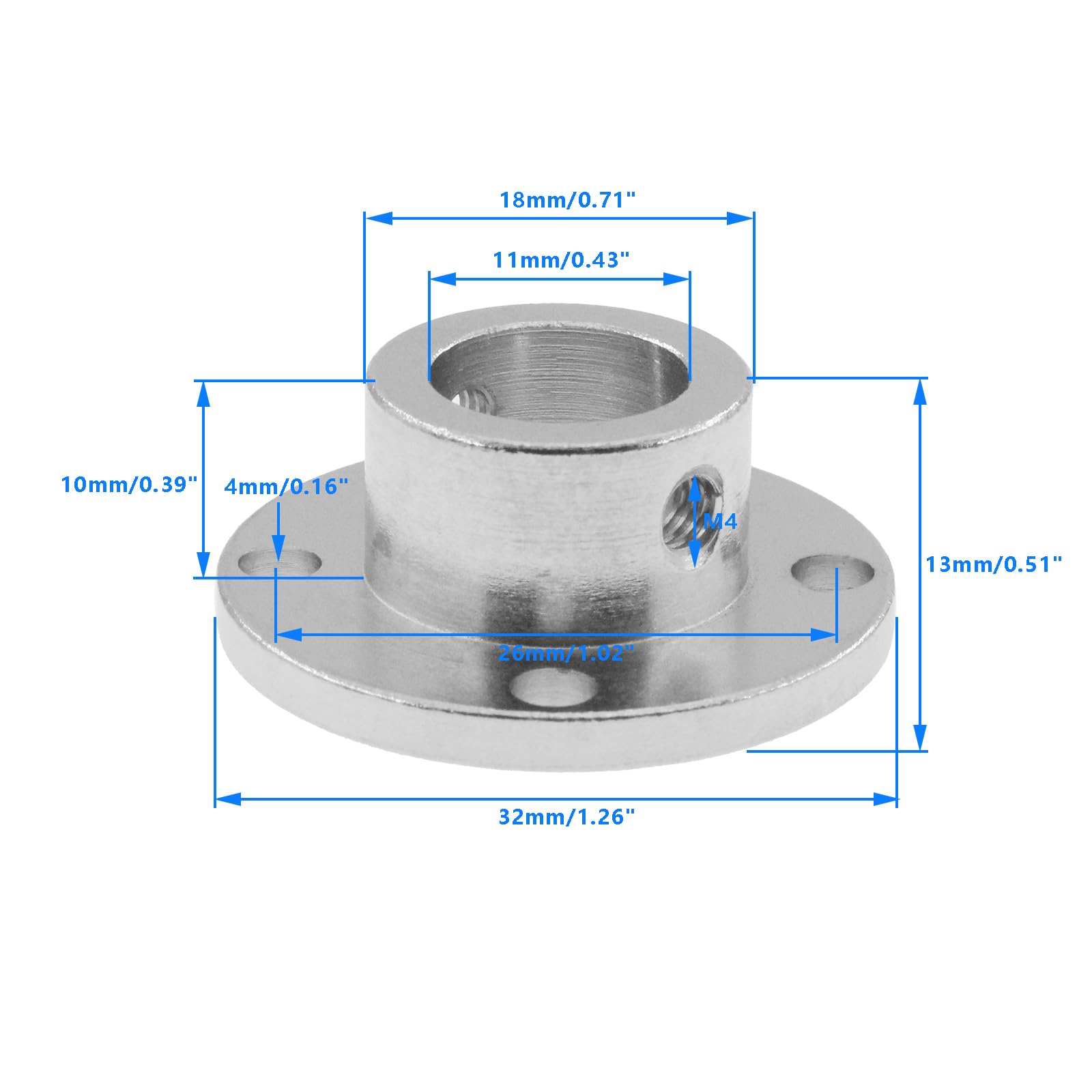11mm Flange Coupling Connector,SAFYY Rigid Motor Guide Shaft Coupler Shaft Axis Fittings,Flange Shaft Connector High Hardness Motor Coupling Connector with Set Screws and Wrench-4 PCS