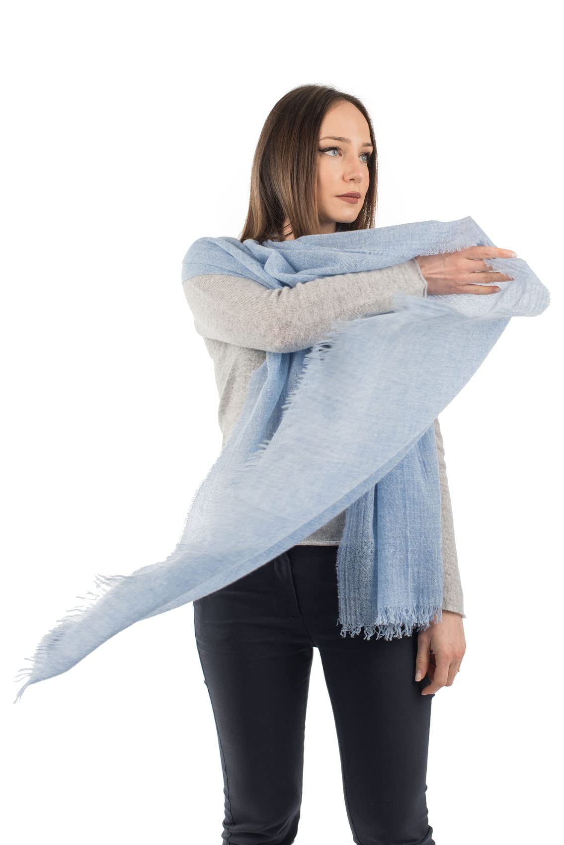 DALLE PIANE CASHMERE Pashmina Femme 100% Cachemire | Pashmina légère pour le printemps et le voyage, 70x200cm, châle polyvalent toute l'année, un cadeau raffiné Made in Italy