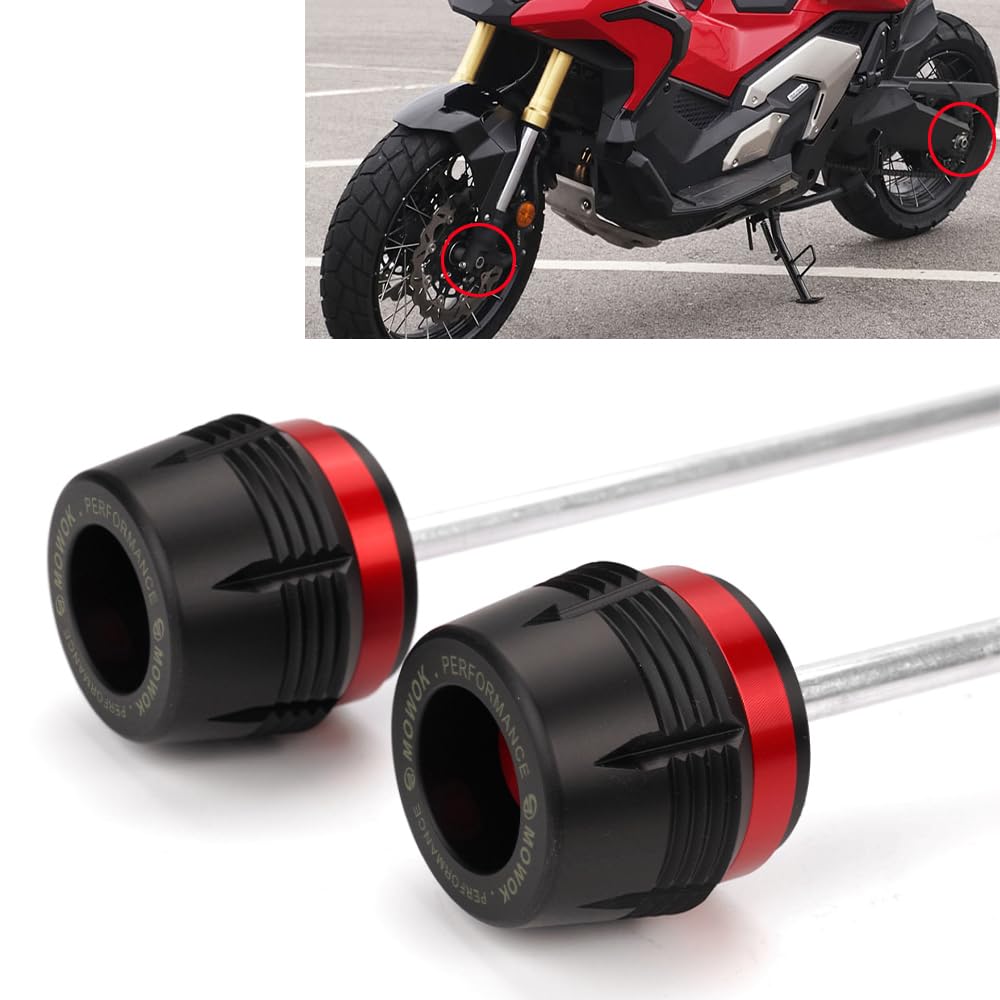Tamponi Ruota Forcella Asse Anteriore e Posteriore Moto Compatibile con Honda Forza750 2021-2024 NSS 750 XADV750 X ADV 750 XADV 2025 Accessori Protezione Blocco Anticollisione del Mozzo Ruota (Rosso)