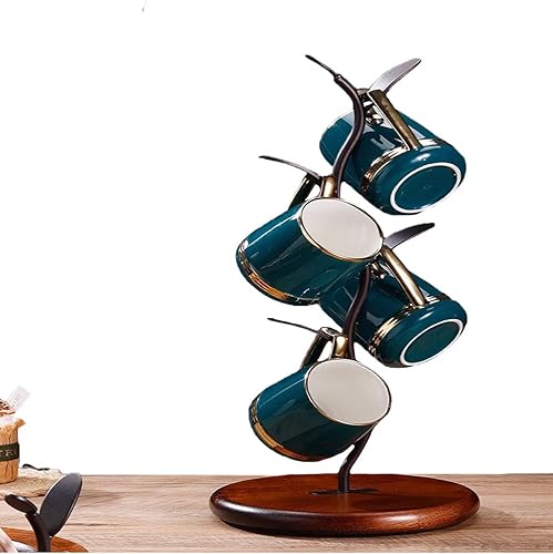 Estante para tazas, sobremesa, estante para tazas de café y estante de almacenamiento de tazas de té, accesorios de barra de café y estante de