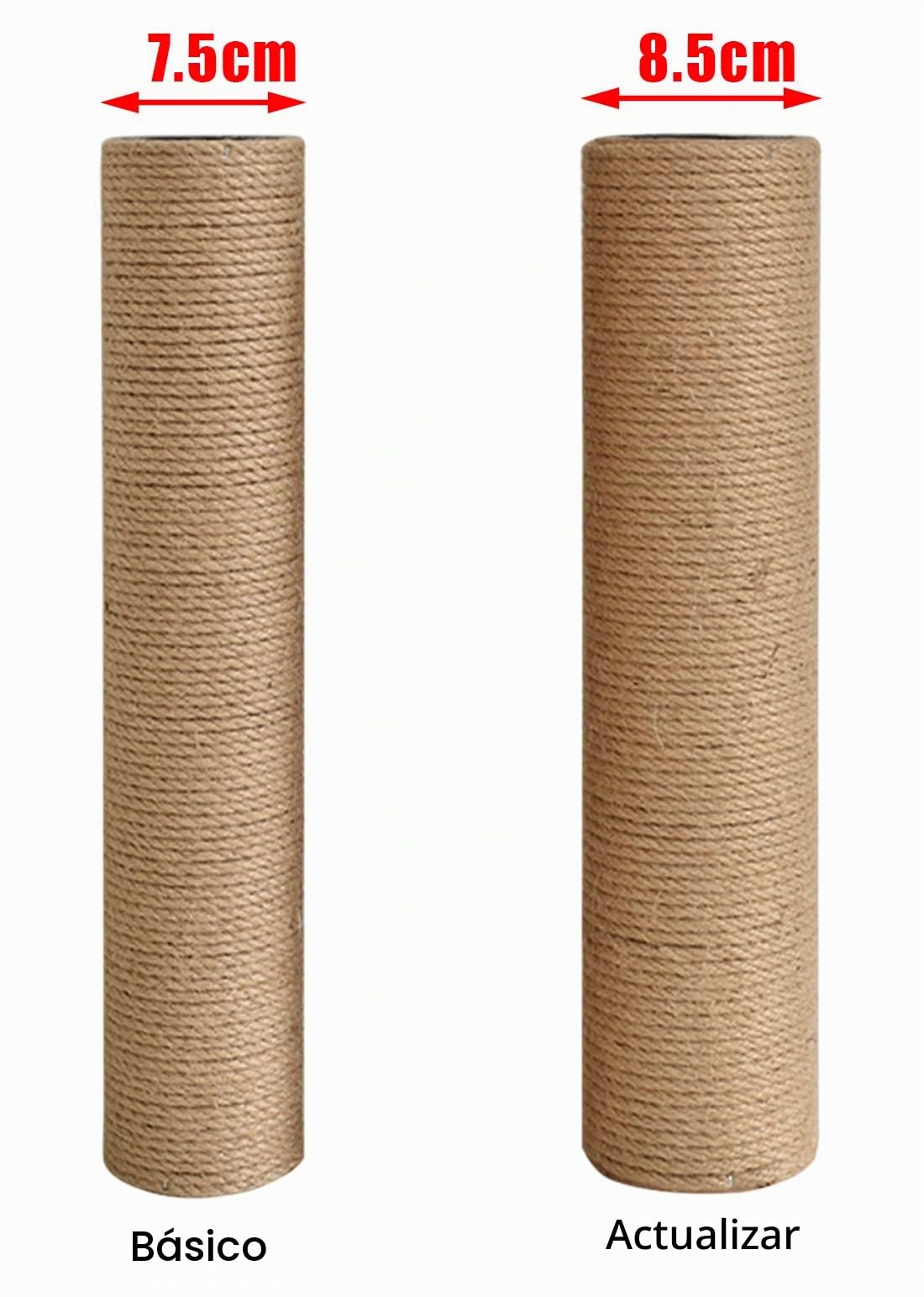 Lizi Fashion 1031 [M8 M10] Rascador de Repuesto para árbol de Gato, Poste rascador de Gatos, Poste árbol Gato con Tornillos, Basic/2 PCS/40,5 cm, M8