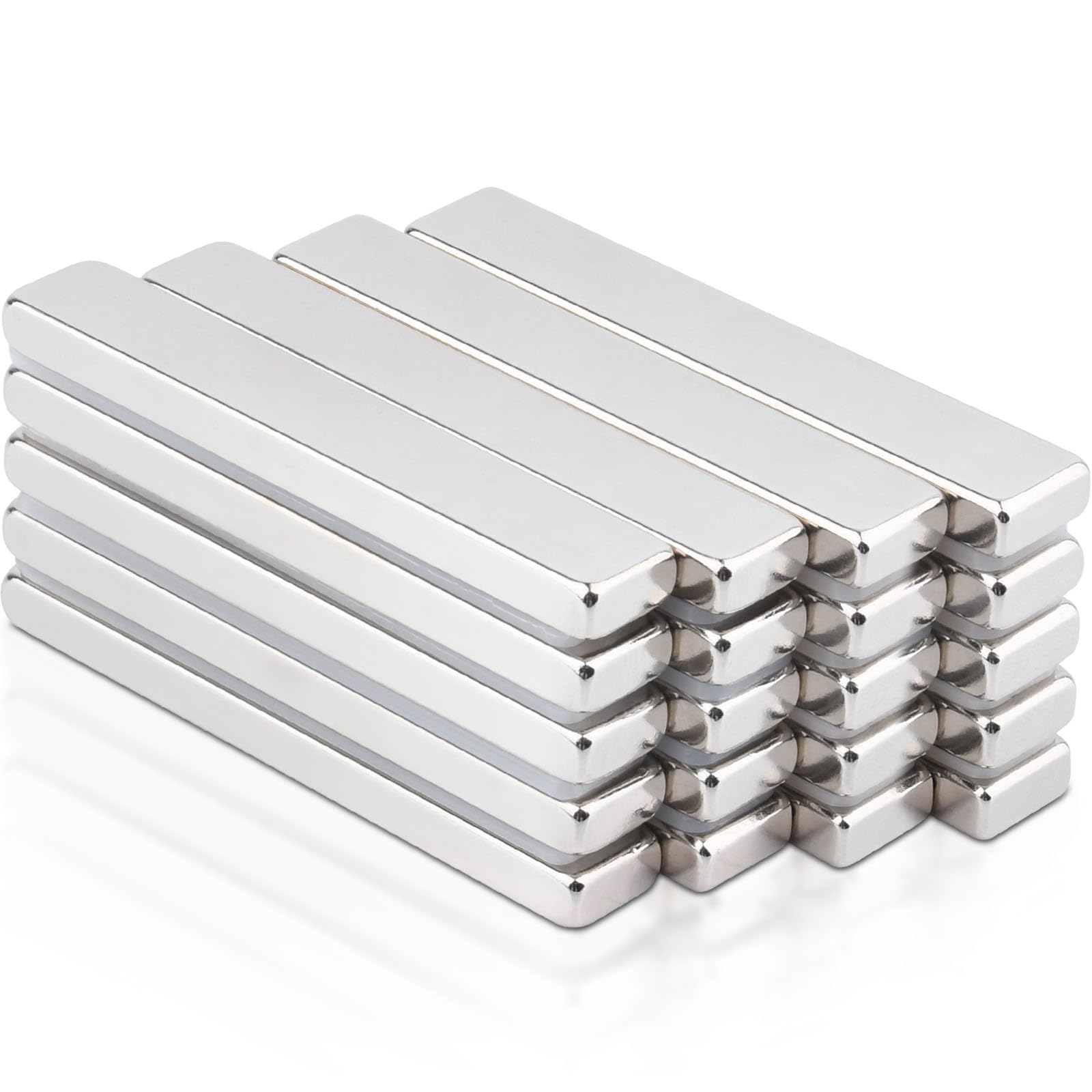 FPMYB 20 Stück Magnete Stark 60x10x5mm, Neodym Magnete Extra Stark Super Stark Seltenerdmagnete, Magnet Rechteckig für Pinnwand, Küchenschrank, Whiteboard, Magnetboard