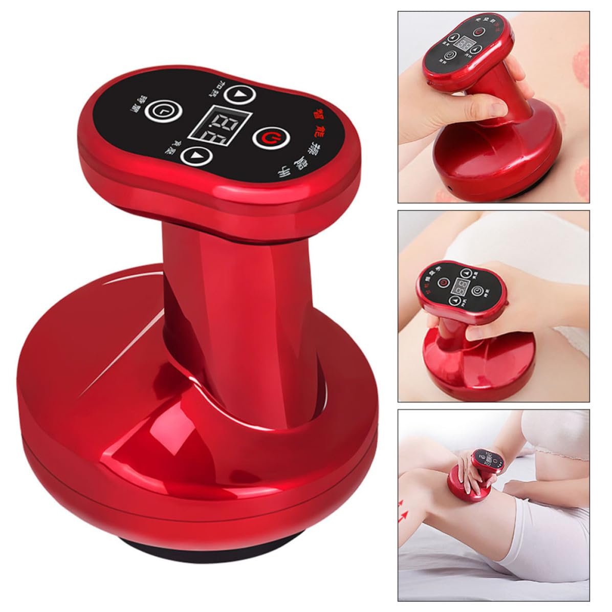 Instrumento de Masaje Eléctrico Rojo para Terapia de Raspado Función de Masaje Cálido Circulación Corporal en Casa