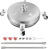 Amazon product image of JANZ 14'' Pressure Washer Surface Cleaner | 4 Wheels, Stainless Steel Housing, 1/4'' Quick Plug, 2 Extension Wands, 2 Replacement Nozzles and 3 Spray Nozzles,4000 PSI