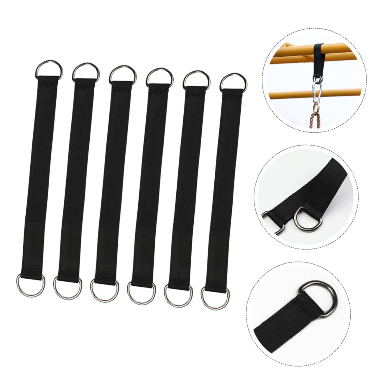 Lot de 6 sangles de balançoire robustes et durables pour hamac de camping et pique-niques Connexion fiable pour cordes et balançoires Installation facile