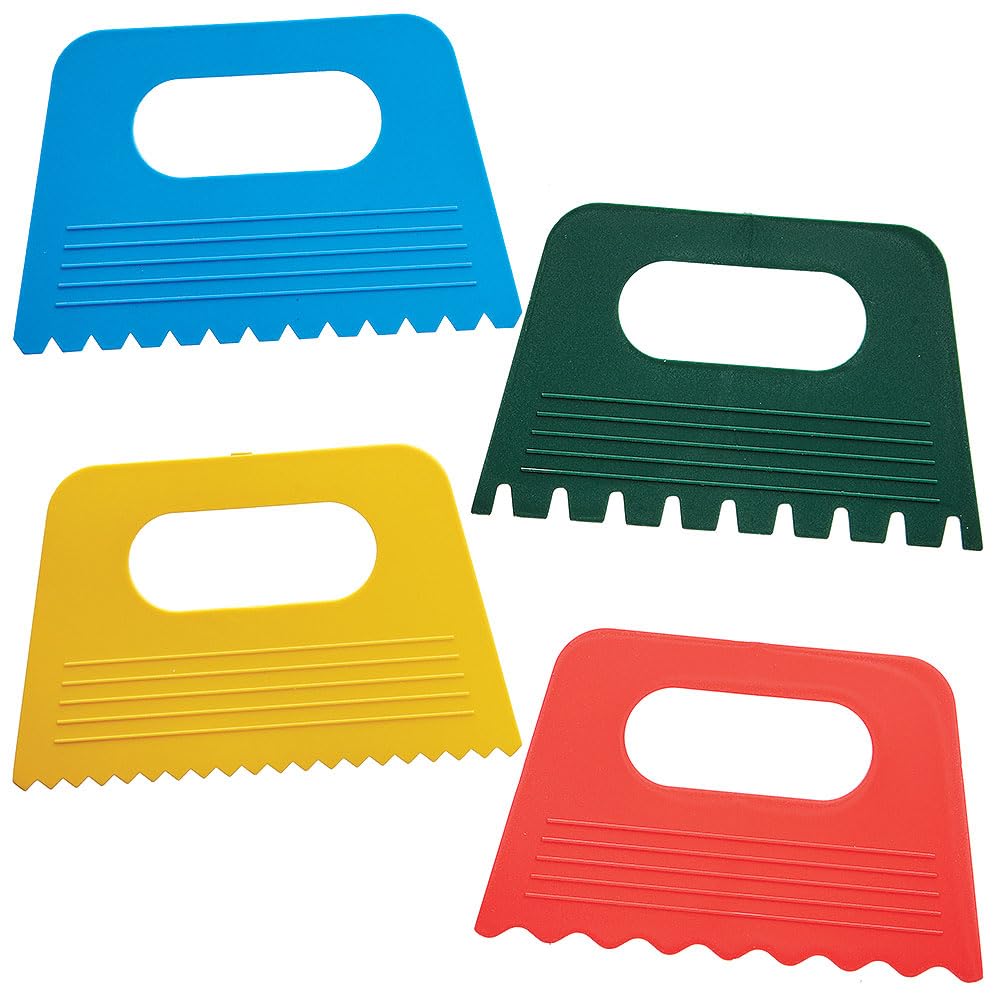 Baker Ross FN487 Grattoirs pour peinture et texture - Lot de 4, outils d'artisanat pour enfants
