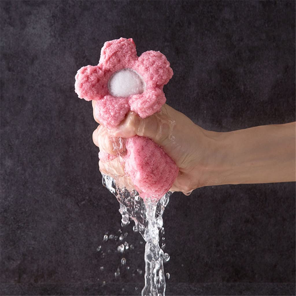 Essuie-Mains Dessin animé Mouchoir Doux séchage Rapide Absorbant Cuisine Salle de Bain Serviette Accessoires pour la Maison (Argento comme Le Montre l'image)