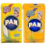 P.A.N. White and Yellow Corn Meal Bundle – Pre-cooked Gluten Free and Kosher Flour for Arepas (5...