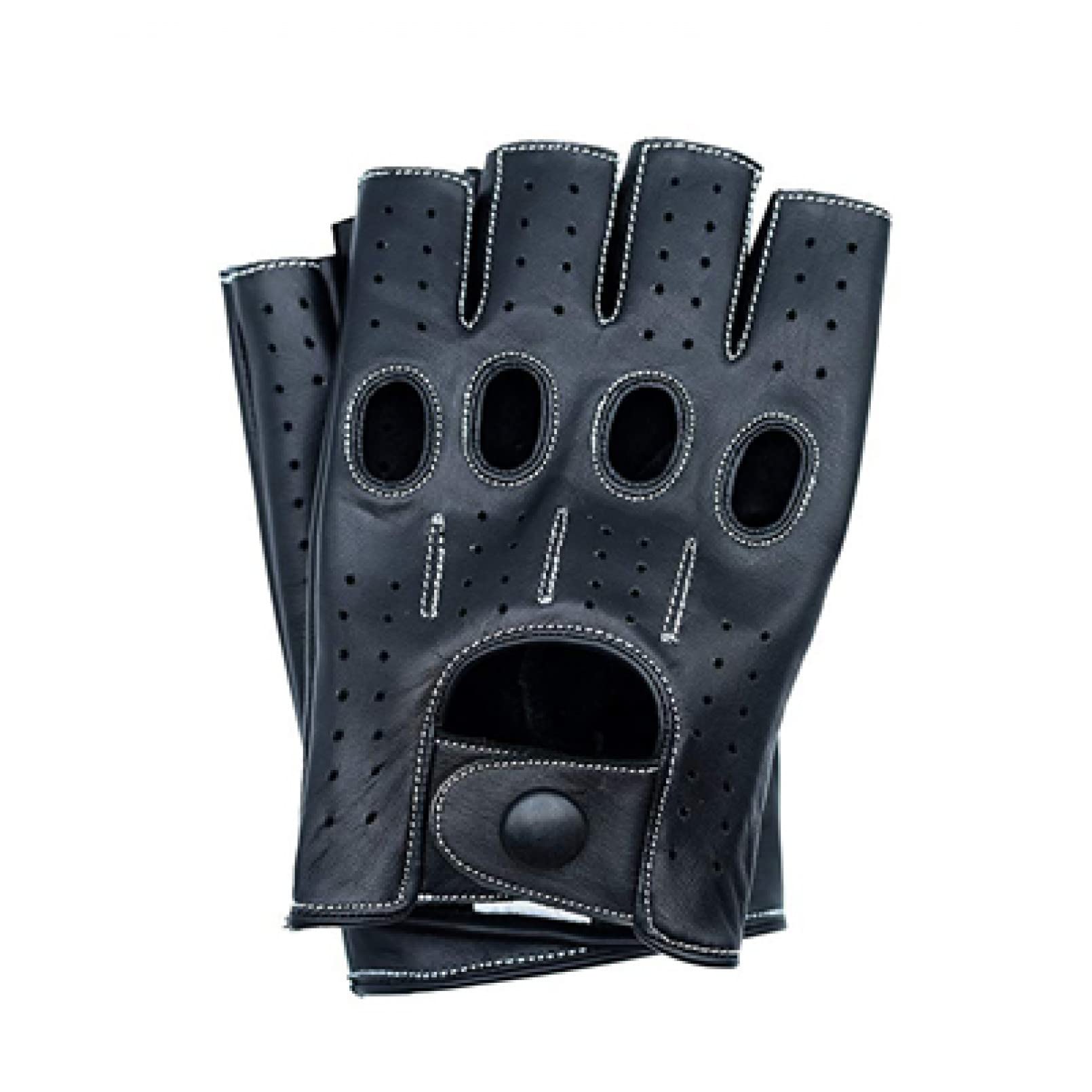 Guanti da motociclettaMens senza dita Mezza Dita Guida Fitness Moto Ciclismo Sfoderato Pelle di Capra Nuovi Uomini Guanti in Pelle Guanti Guanti