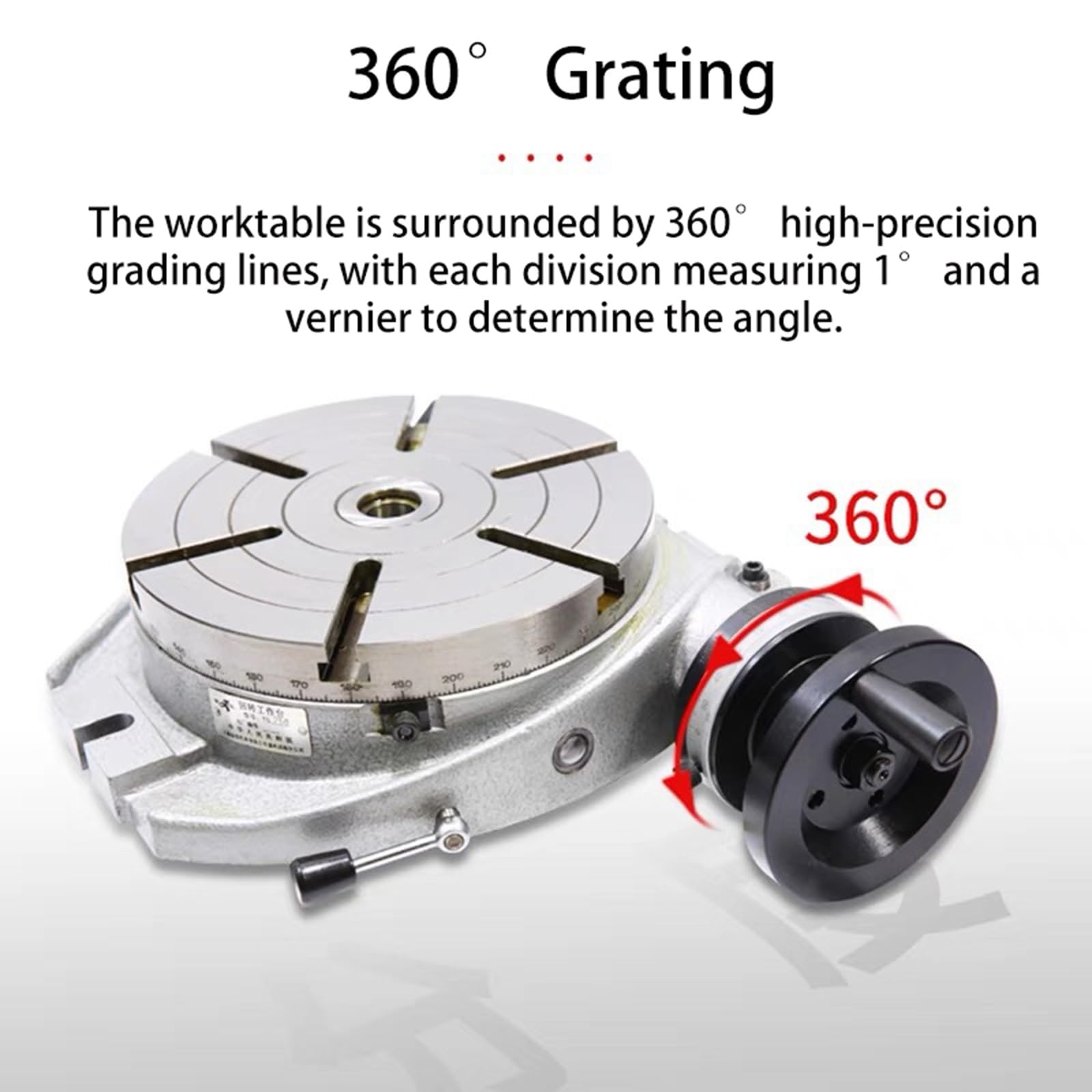 Mesa Rotativa TS160A/TS200A Para Fresadoras, Indexación 360° De Alta Precisión, Para Taladrado O Fresado De Indexación, Mecanizado De Superficies Circulares Y Líneas Rectas(200mm)