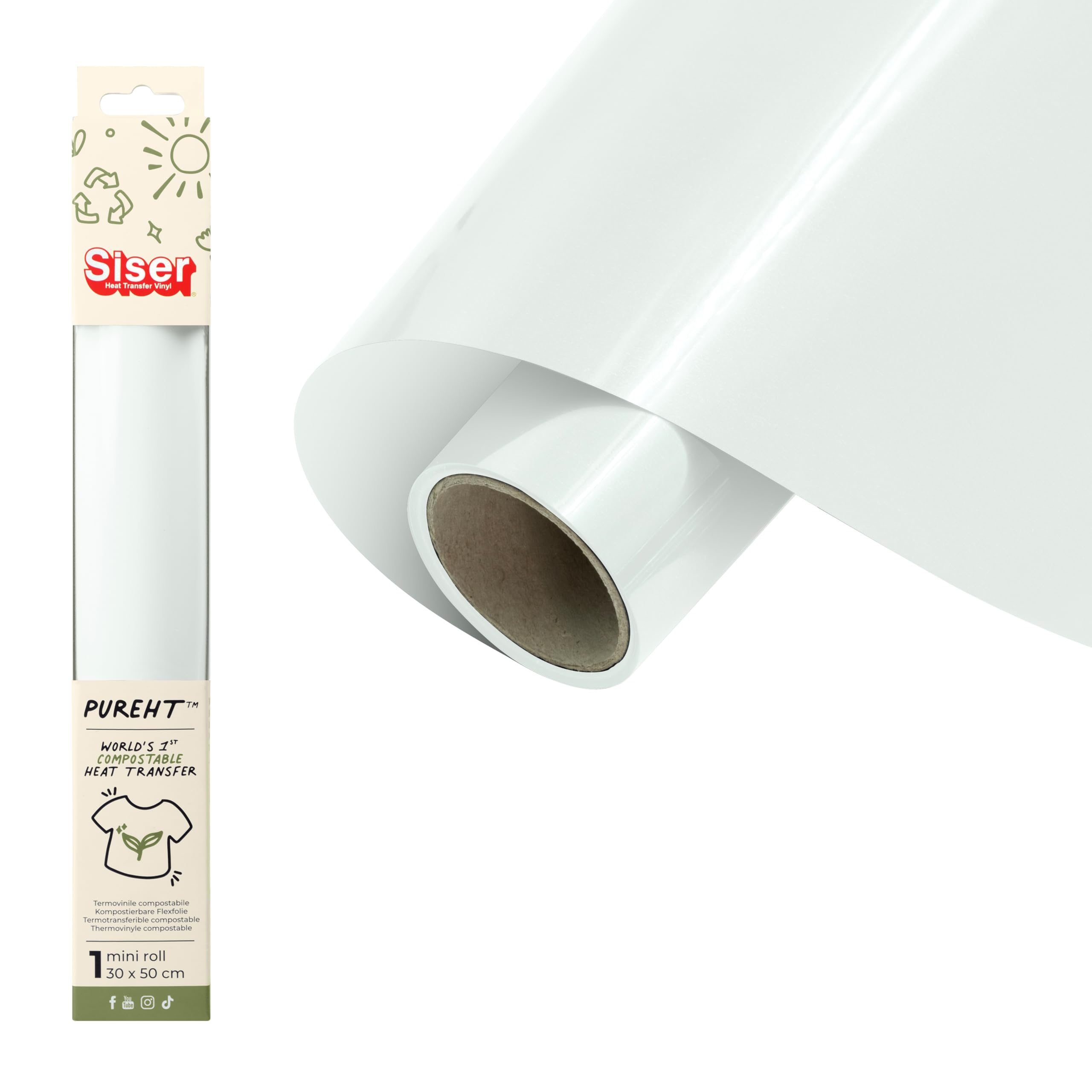 SISER Heat Transfer Vinyl, White, 50 x 30