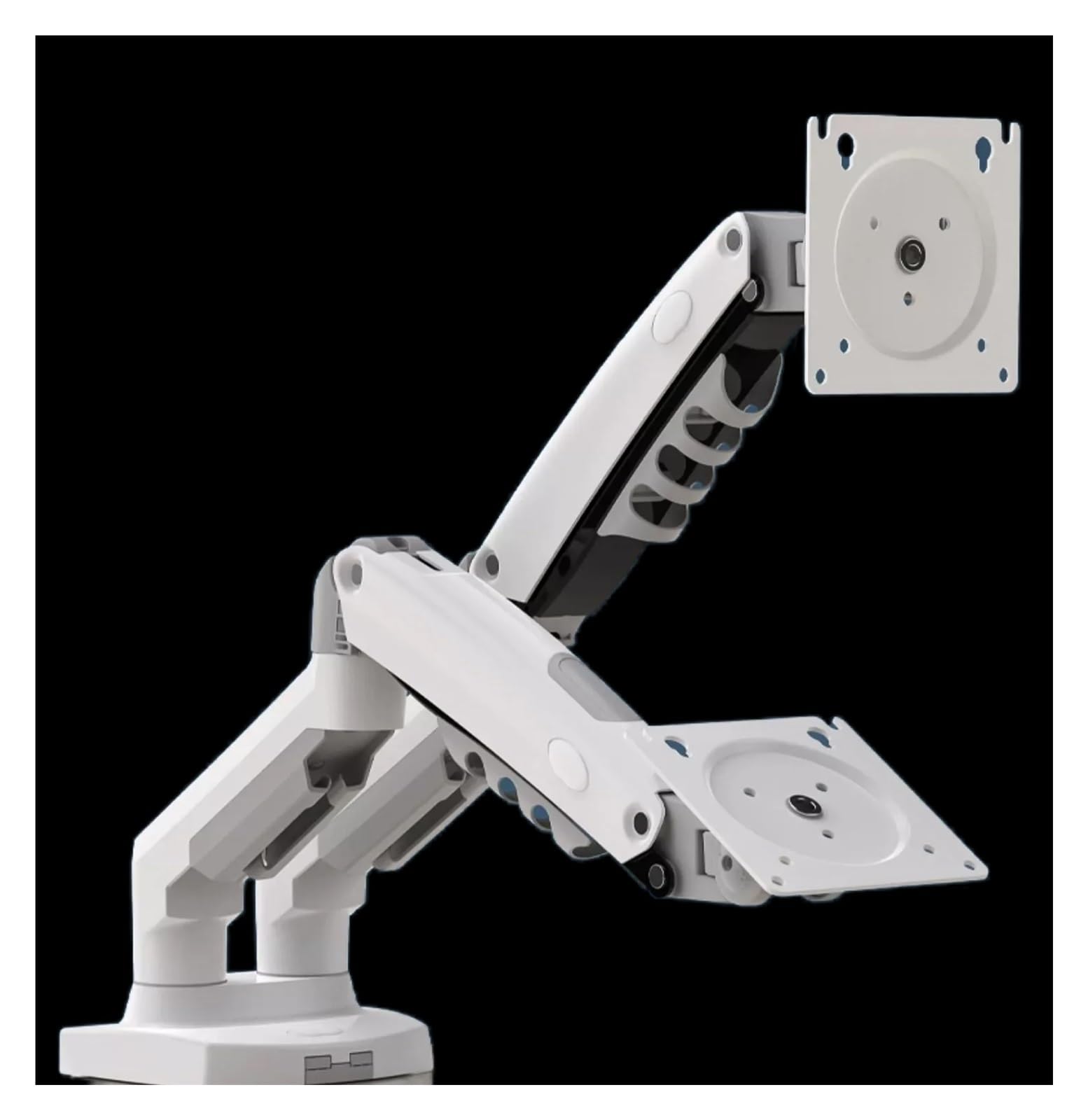 TKJfdTY F160 Gas Spring 360 Degree Desktop 17" - 27" Dual Monitor Stand Arm Monitor Mount Bracket Each Holds 2-9Kg，White