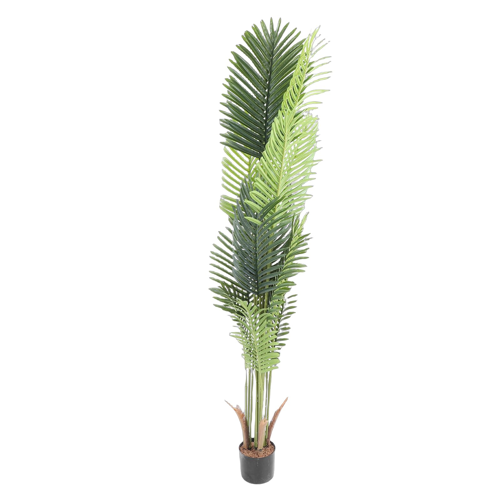 Goshyda Pianta Tropicale Finta Artificiale Decorativa di Palma per Ufficio Domestico, Foglie Realistiche, Rami Regolabili, Base Robusta, Decorazione Ideale per Interni per gli Amanti della Natura