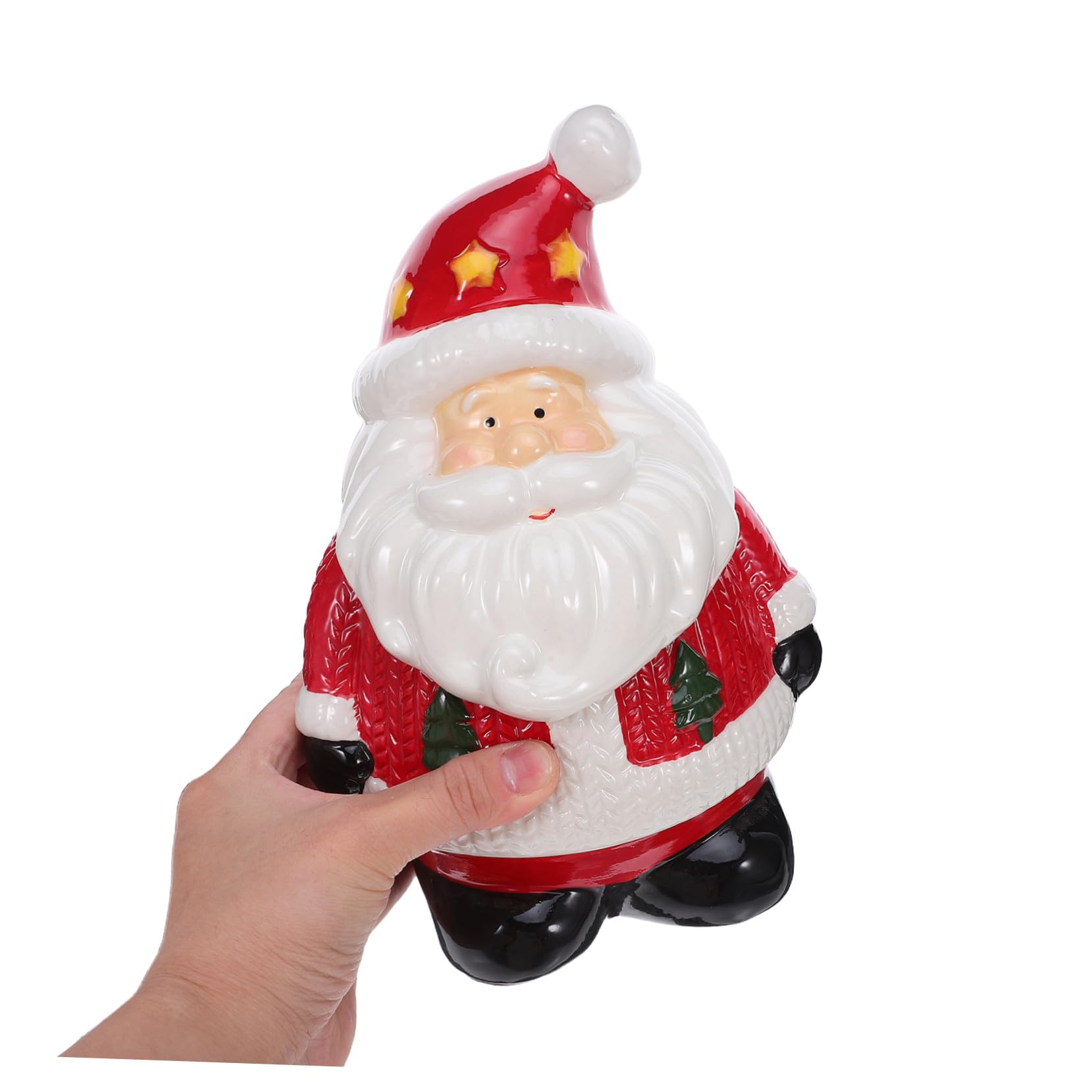 ULTECHNOVO Bocal à Biscuits Céramique Décoratif de Noël Boîte de Rangement pour Friandises Boîte à Bonbons avec Couvercle Hermétique