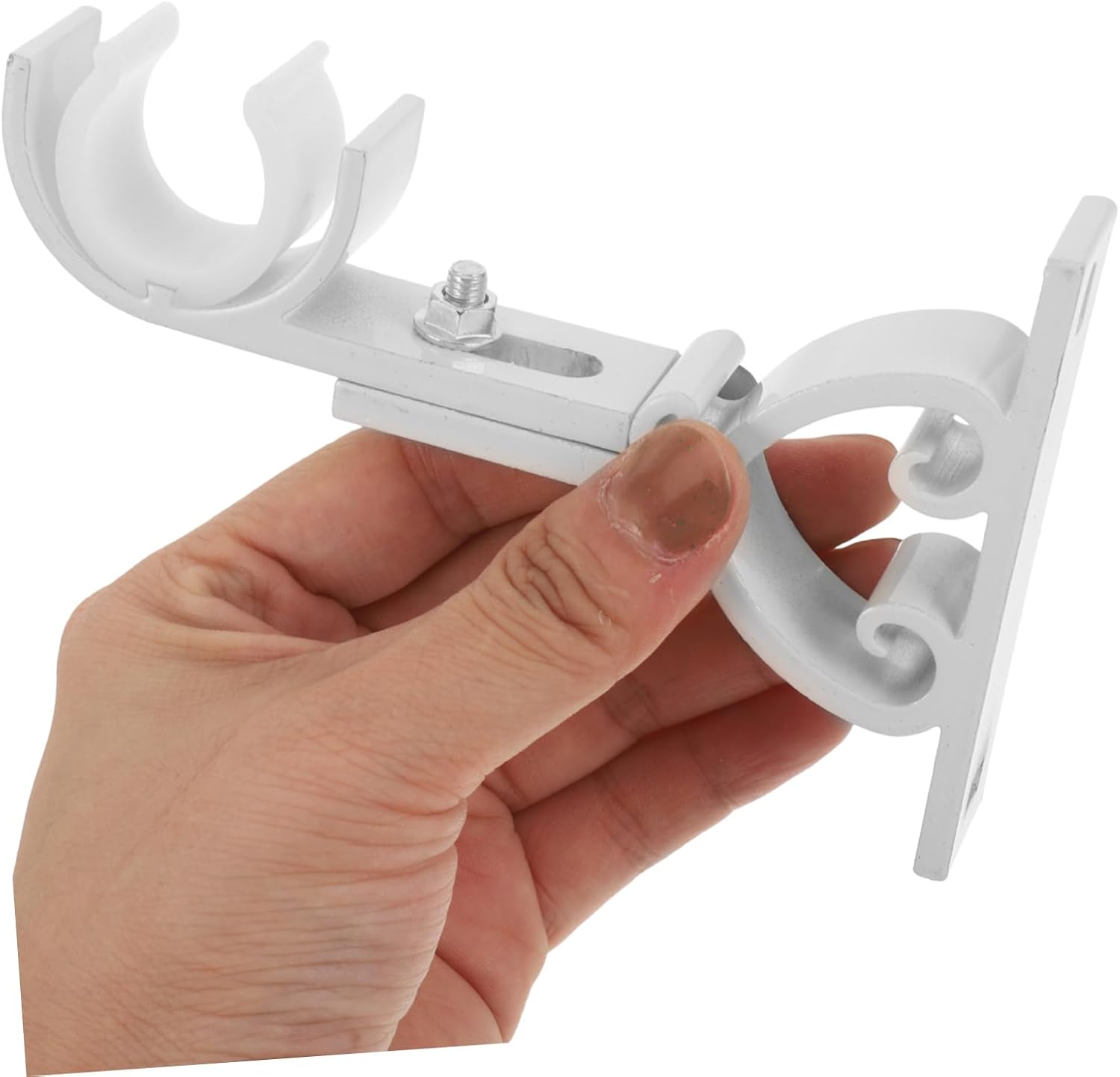 Cabilock 2pcs Curtain Hardware Brackets Double Rod Holders No Drill Self Adhesive Heavy Duty for Blind Window and Decor
