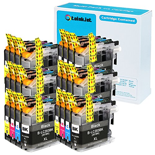 24 Pack TOINKJET Compatible Replacement for Brother LC203 LC 203 XL LC201 Ink Cartridges For MFC-J460 MFC-J480DW MFC-J485DW MFC-J680DW MFC-J885DW J880DW MFC J5520DW J5620DW J5720DW J4420DW