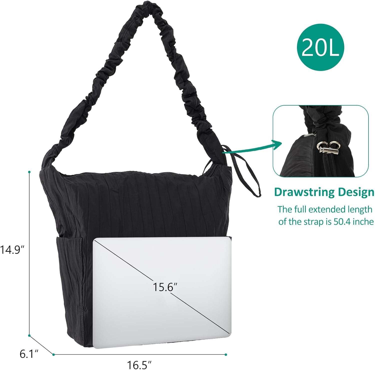 U+U Women's Large Tote Bag with Adjustable Shoulder Strap, Multiple Compartments Crossbody Shoulder Bag for Travel, Work, Gym