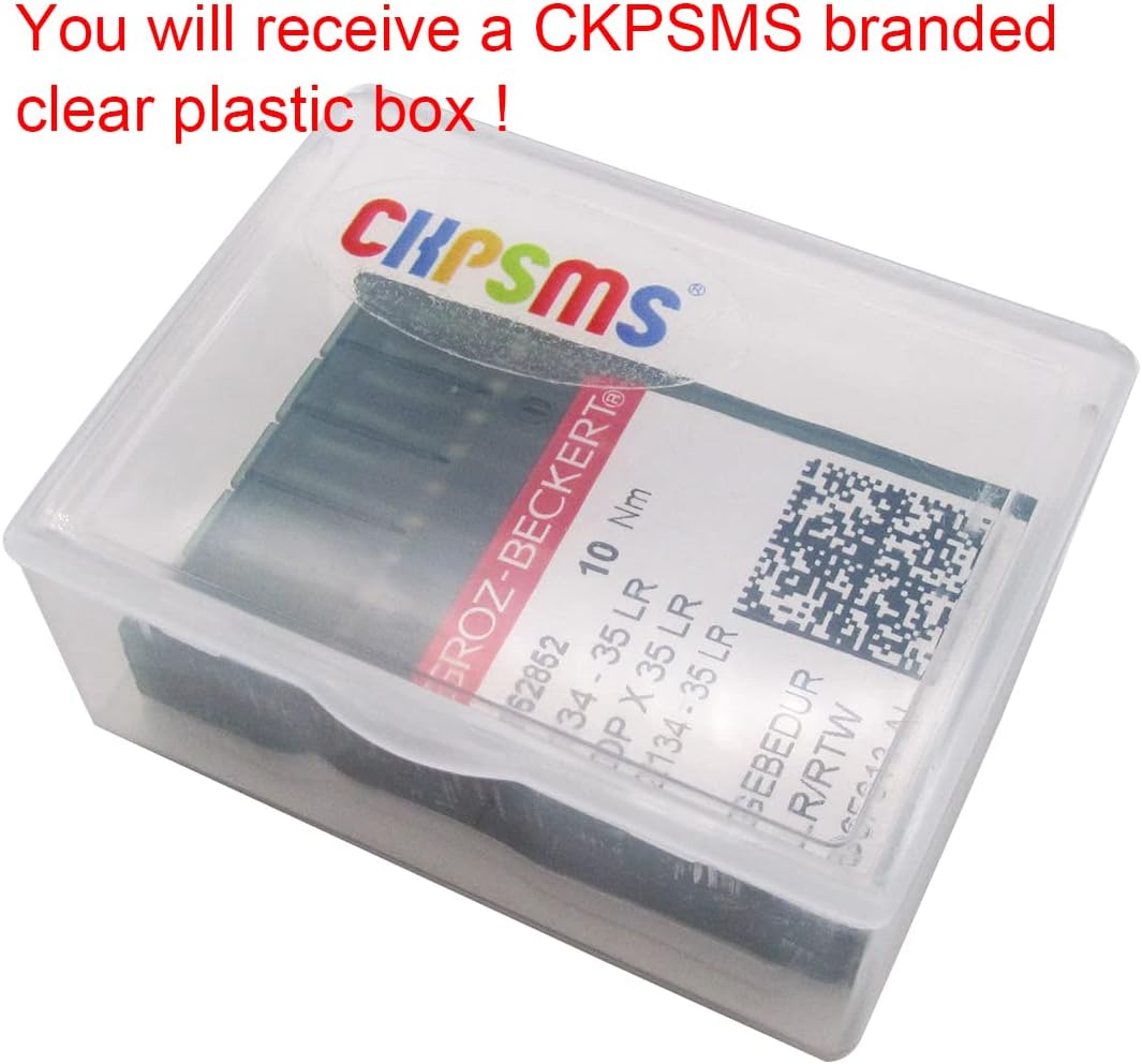 GROZ-BECKERT Needle in CKPSMS Clear Plastic Box- 20PCS Groz-Beckert 134-35LR, DPX35LR Gebedur Titanium Leather Sewing Needles (19/120) - Image 3