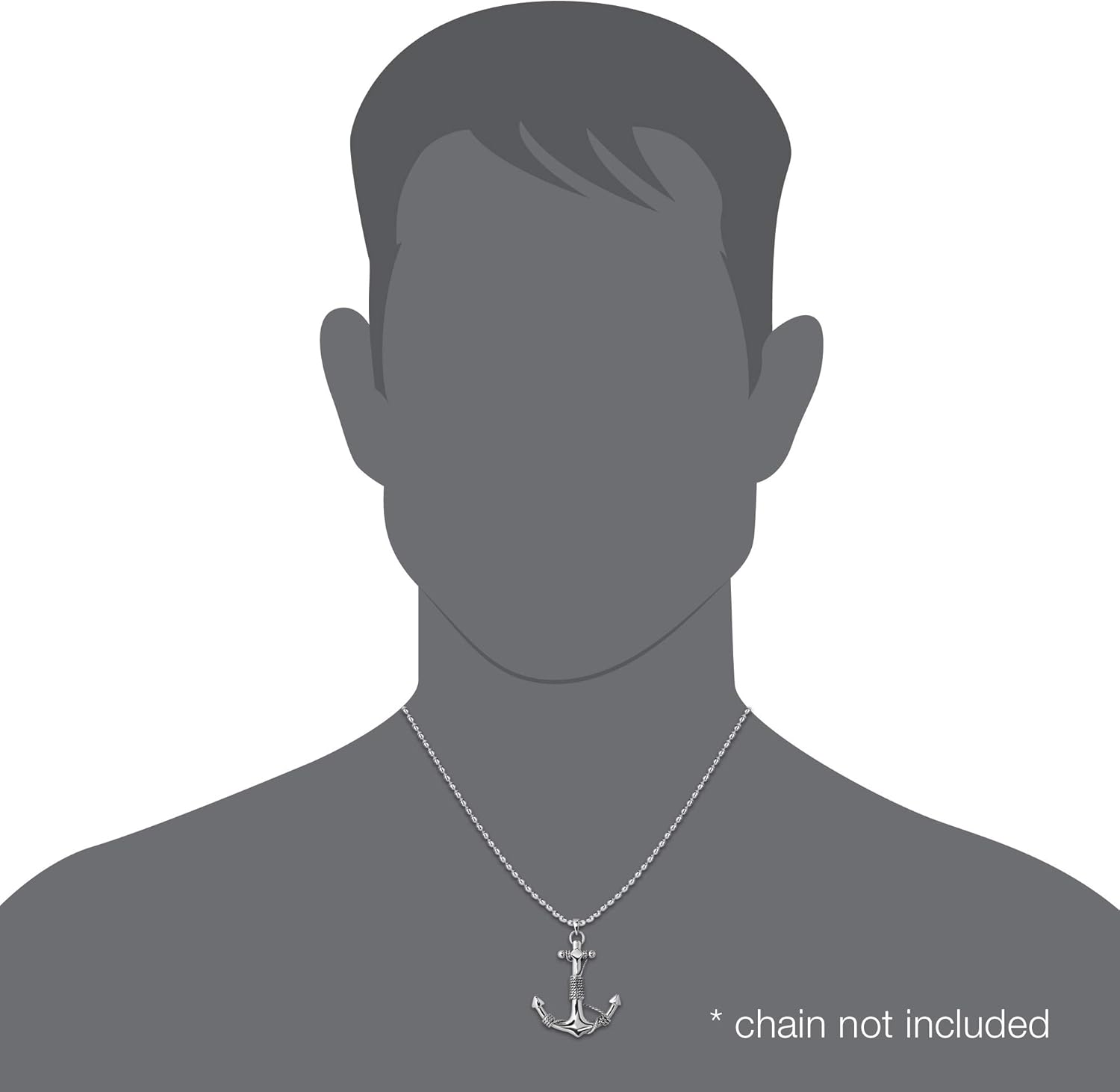 WithLoveSilver 925 Sterling Silver 40mm Charm Rope Anchor Pendant