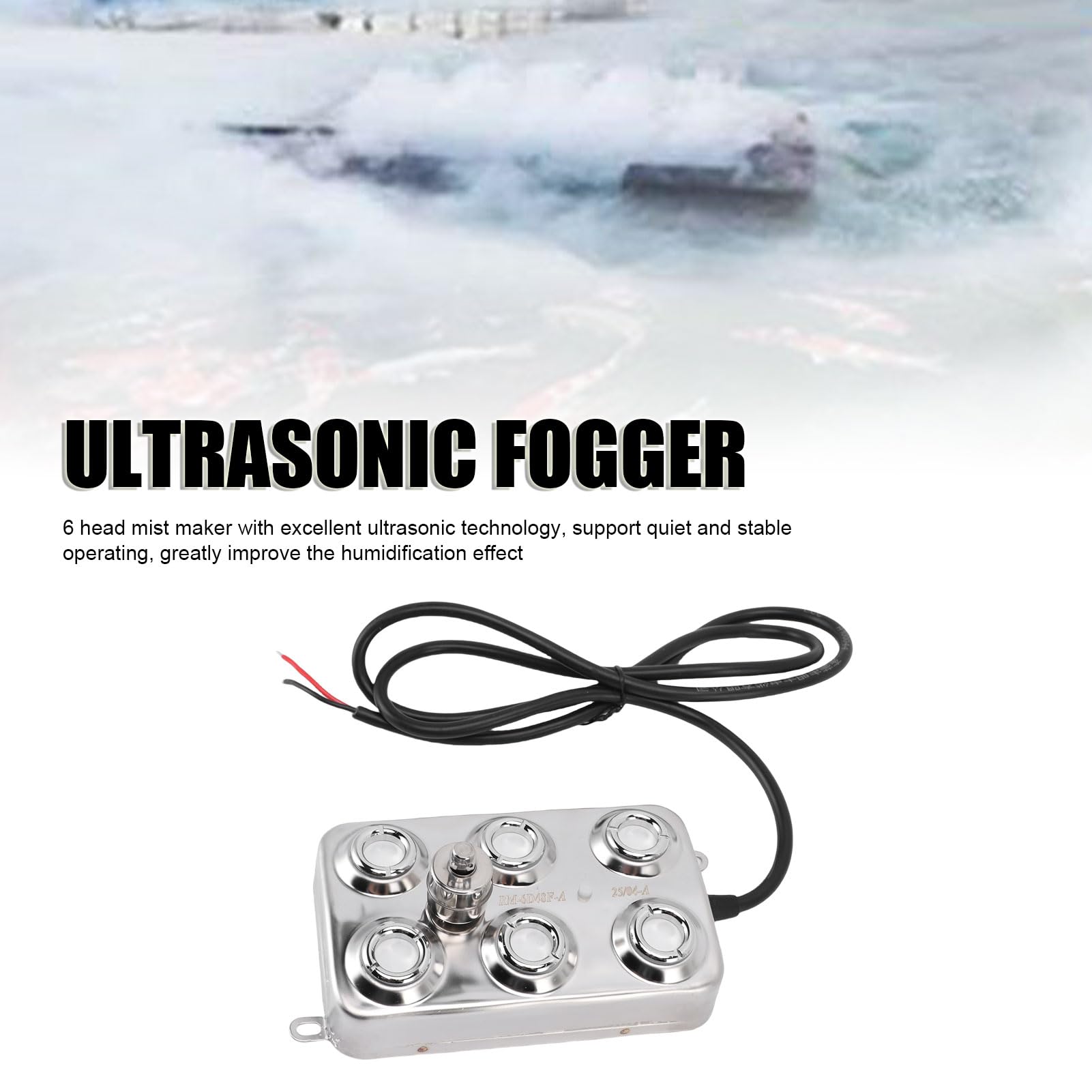 Sxhlseller Nebulizzatore Ad Ultrasuoni, 6 Teste 5L/H 250W Nebulizzatore Professionale IP67 Impermeabile per Laghetto, Giardino, Prato, Decorazione per Serra con Cavo di Alimentazione da 5 M