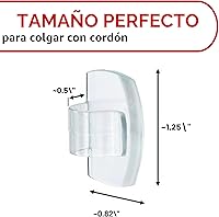 Vista 2 de Command - Ganchos redondos para colgar cables sin daños en la pared sin herramientas para colgar, 13 ganchos transparentes y 16 tiras Command