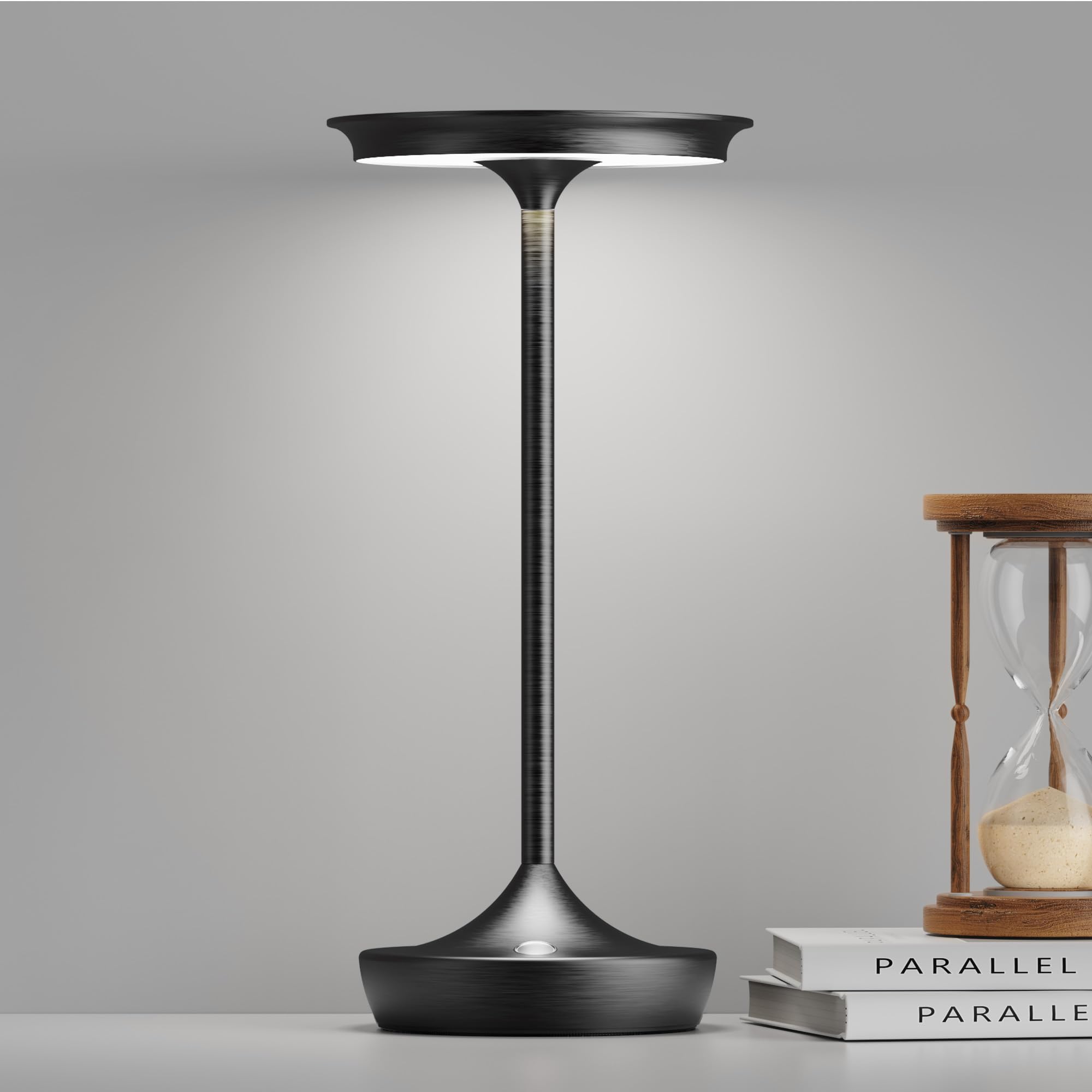 LED Rechargeable Cordless Table Lamps, Portable Outdoor Battery Operated Table Light 3 Color Stepless Dimming Table Lamp with Memory Function for Patio Restaurant Dining Room Black-image-33