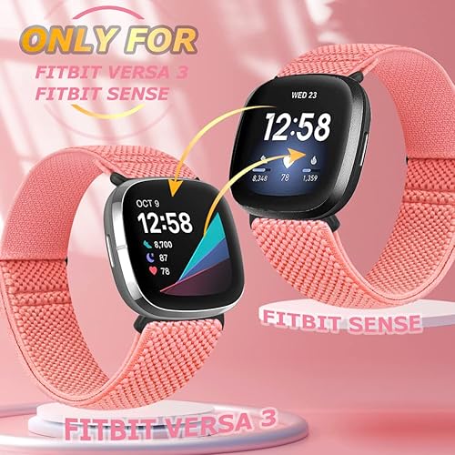 Miniatura 4 de Tiptops Paquete de 10 bandas elásticas compatibles con Fitbit SenseFitbit Versa 3 bandas Fitbit Versa 4 bandas para mujeres y hombresFitbit Sense 2