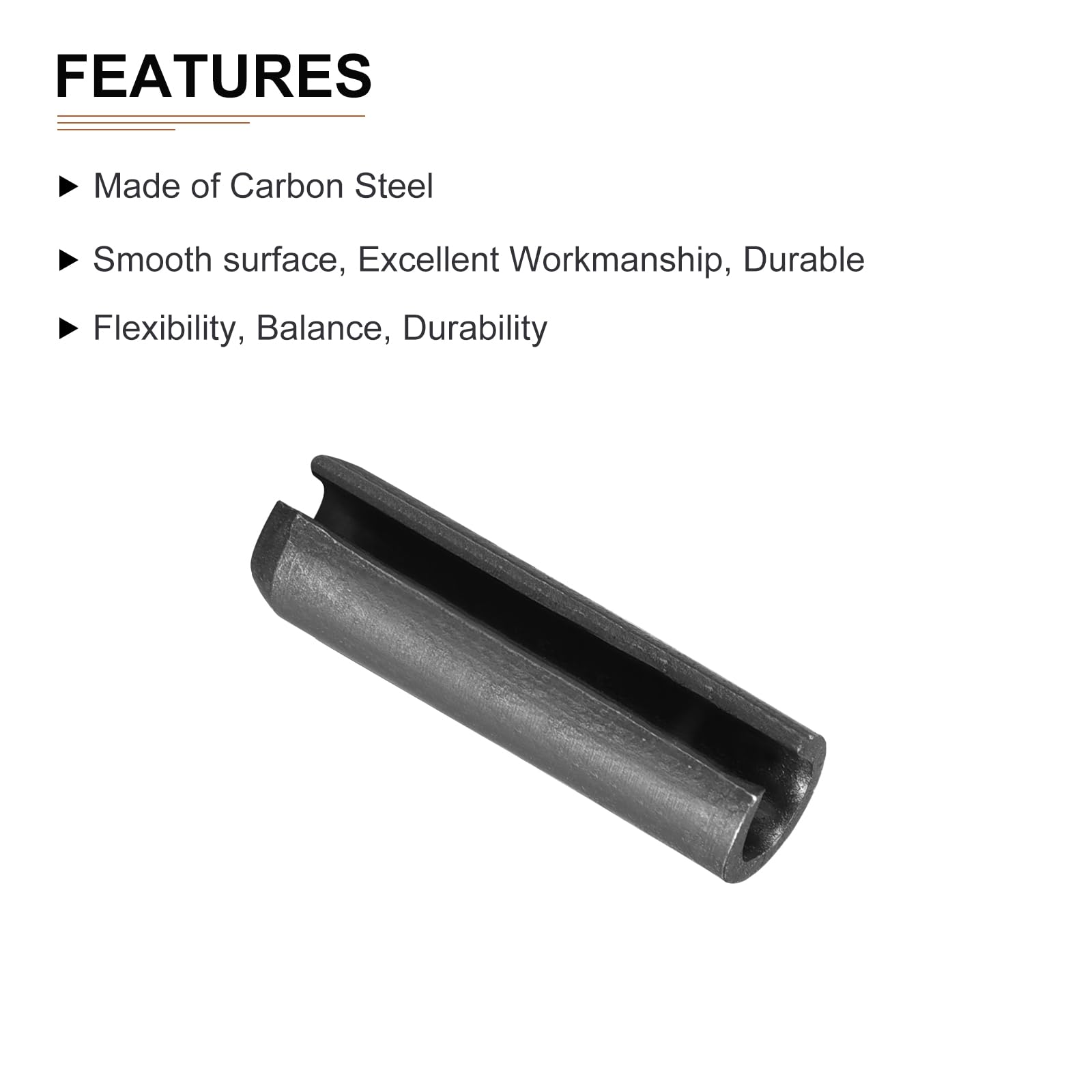 DTGN 5mmx20mm(DxL) Slotted Spring Pin - 50Pack - Good for Home Machine Fastener - 65Mn Spring Dowel Tension Roll Pin - Black - Image 3