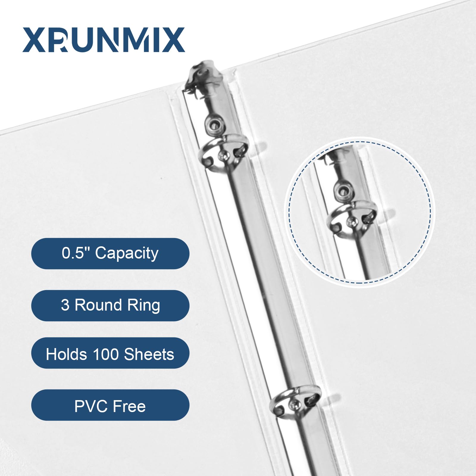 Amazon.com : 0.5-Inch 3-Ring-Binder with Pockets, 1/2