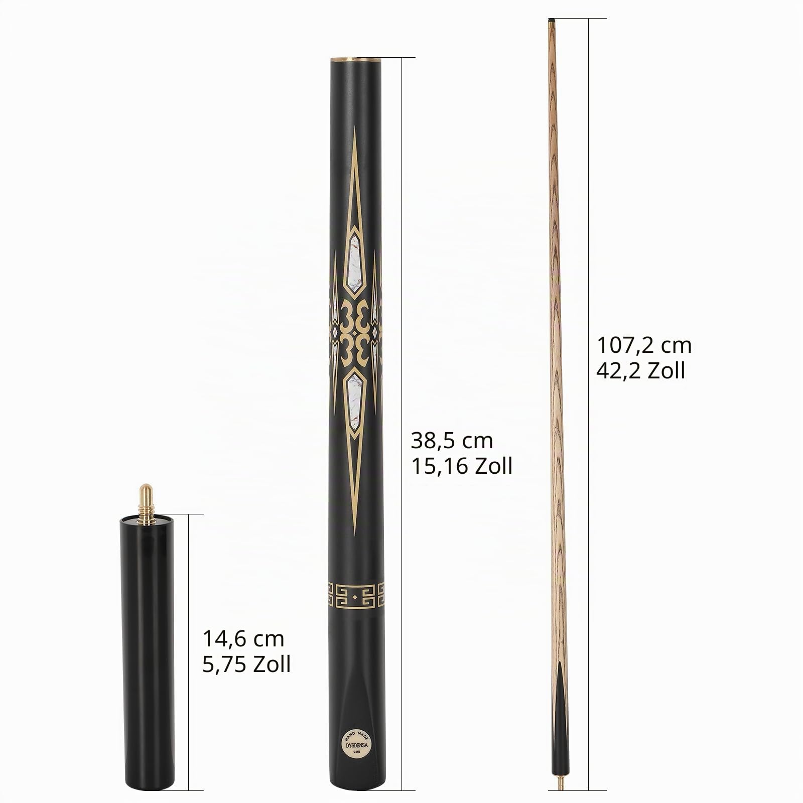 144,8 cm handgefertigter Snooker-Queuestab mit Verlängerung, langlebige Eschenholz-Konstruktion, professioneller 510 g Pool-Queue, ideal für Snooker und Billard