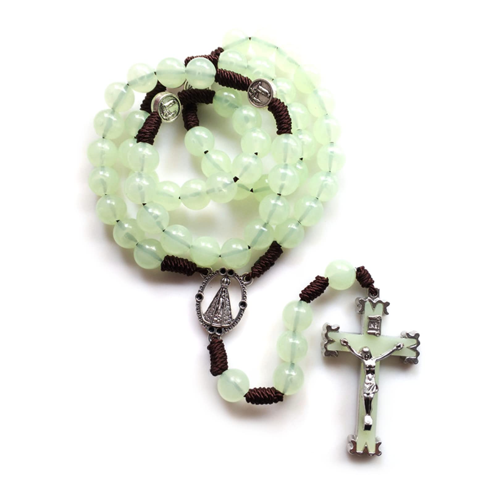 Baodss 10mm Rosary Beads Necklace for Pendant Necklaces Glow in