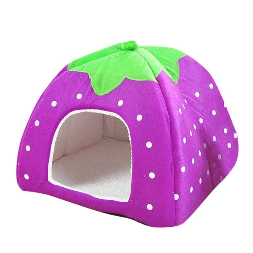 Maison pliable pour chien et chat lit d'hiver chaud en coton PP taille M