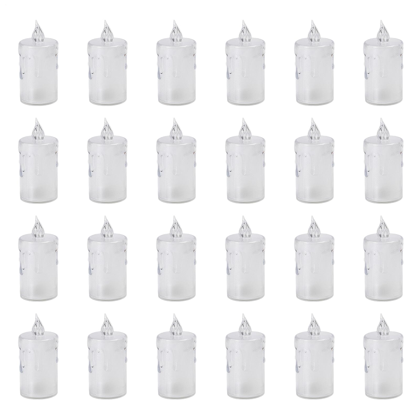 Lot de 24 bougies chauffe-plat LED sans flamme, coque en, lumière chaude