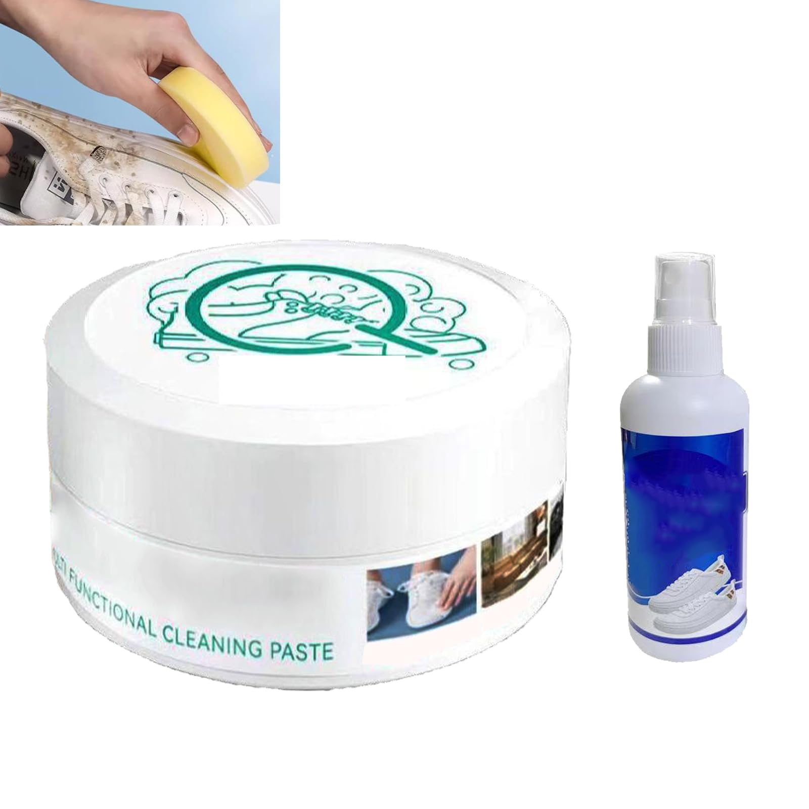 KOAHDEKOAHDE Multifunctional Shoes Cleaning Cream,Shoe Cleaning Brightening Cream,Multifunctional Leather Shoes Cleaner Cream,Wash Free Multi-Functional Cleaning Cream,Leather Shoes Handbag Cleaner