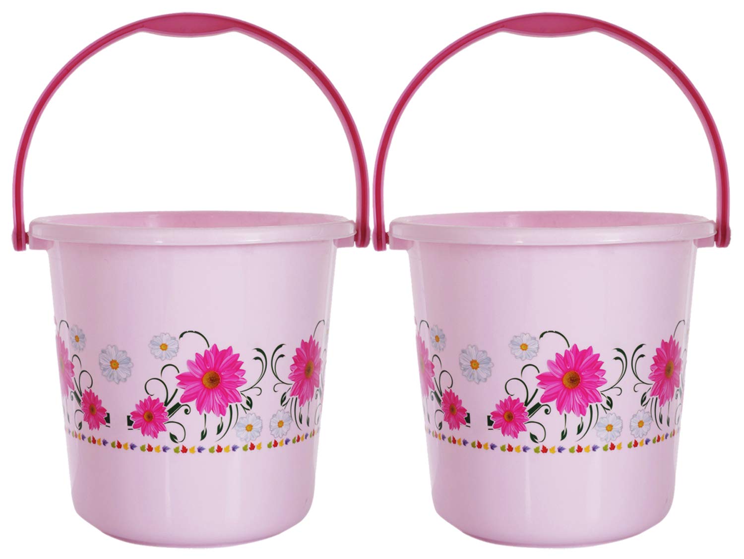 Kuber Industries Floral Design 2 Pieces Unbreakable Strong Plastic Bathroom Bucket 18 LTR (Pink) - CTKTC34694 (B082VFZXQK) Amazon Price History, Amazon Price Tracker