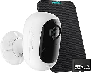 REOLINK 3MP Outdoor Cameras for Home Security, Argus 2E+Solar Panel, No Hub Needed, Local Storage, Human/Vehicle Detection, Rechargeable Battery Solar Powered Camera with 32GB SD Card asin的图片