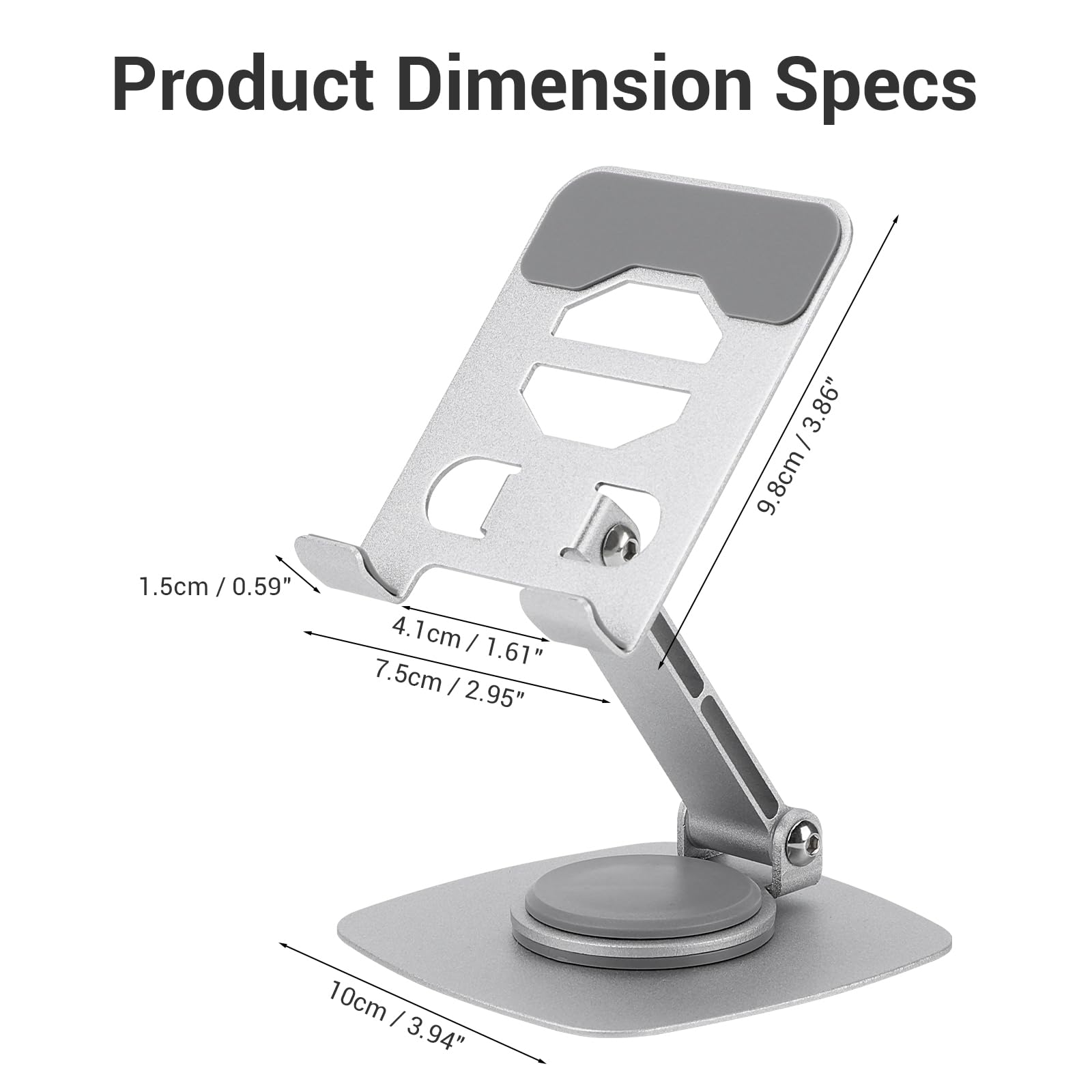 Support Téléphone Voiture Réglable en Hauteur Rotation 360° pour Tous Téléphones et Tablettes