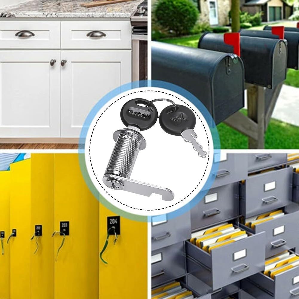 Reliable For Cabinet Lock with 2 Keys for Locking Drawers, Tool For Cabinets, and Mailboxes 19mm Hole Diameter Recommended (30mm)