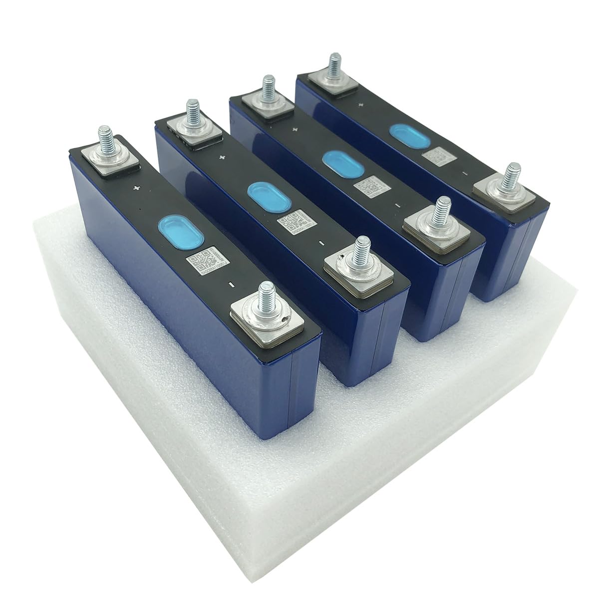LiFePO4 Cells 3.2V 32Ah 4pcs Battery Rechargeable Lithium Iron Phosphate,Max.Continuous Discharge/Charge 32A, Support Multiple Series or Parallel DIY Battery Pack with busbars and Nuts