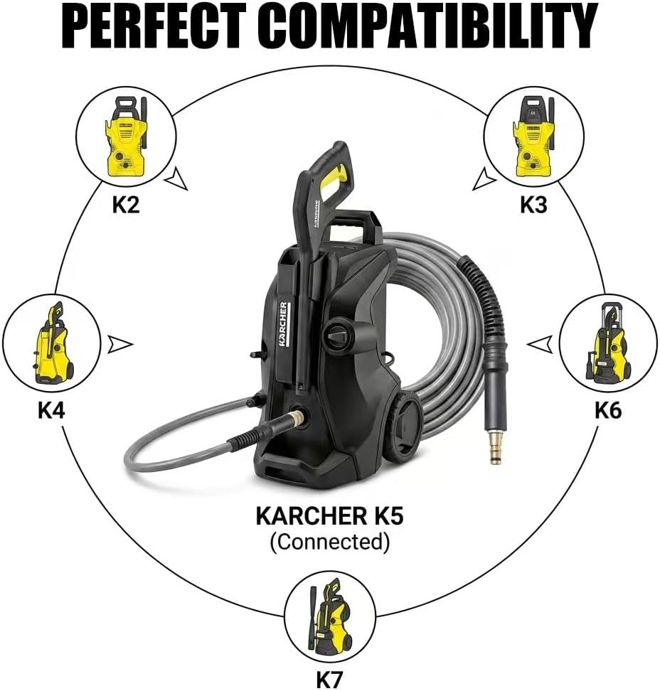 Pressure Washer Replacement Hose for Karcher K2-K7,20/33/50/65 Foot Quick Connect Plug-In Hose, Heavy Duty Extension Hose for Car Washing & Household Cleaning (33ft)