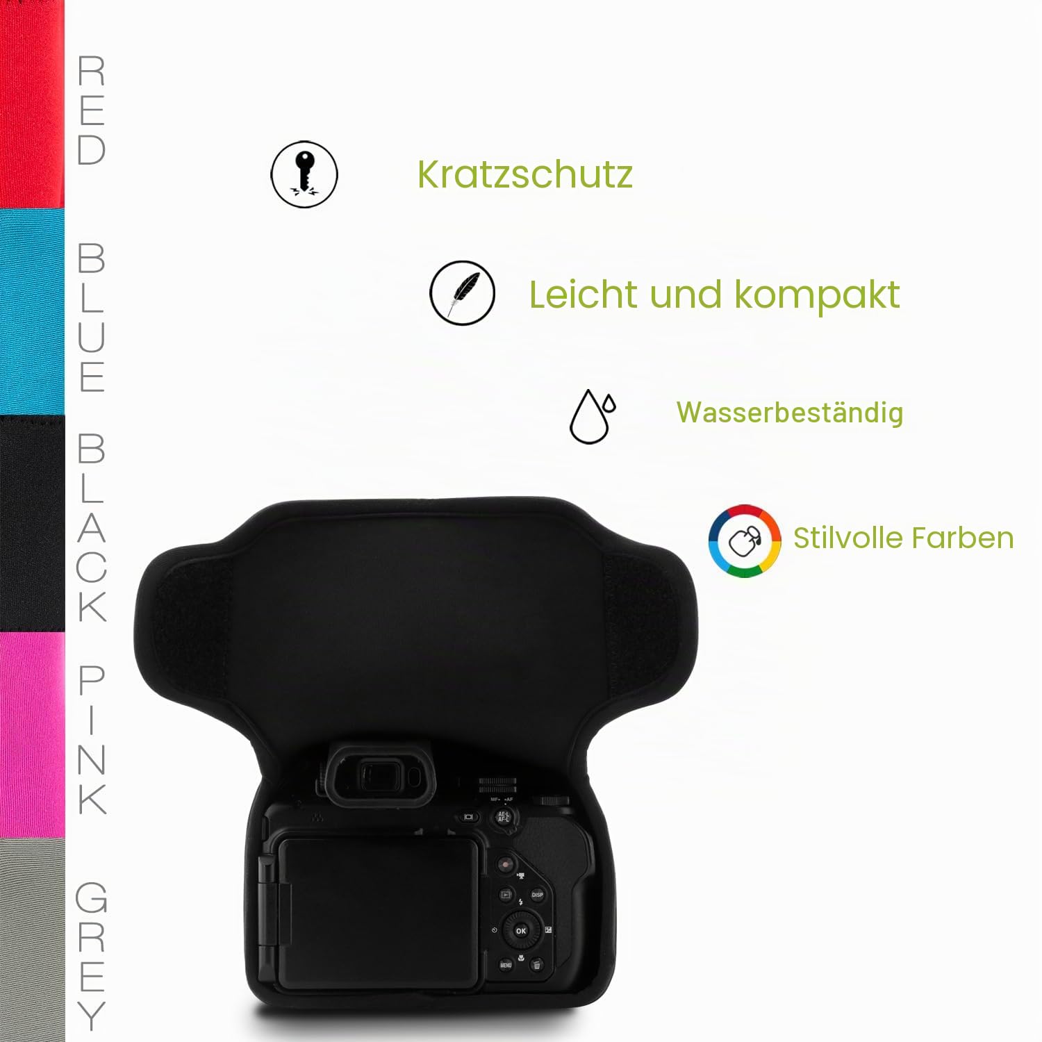 MegaGear MG1531 Nikon Coolpix P1000 Ultraleichte Kameratasche aus Neopren - Schwarz