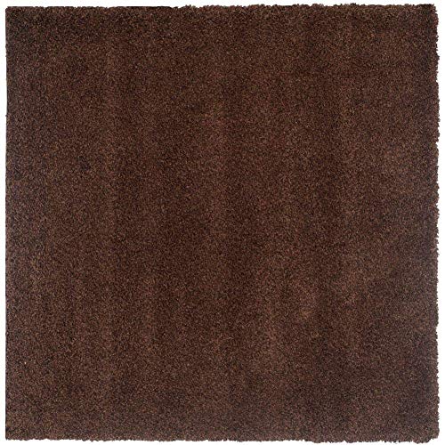 Image of Imra carpet 6x6 feet for Living Room Handwoven Fluffy Shag Thickness (180 X 180 cm) Color Brown