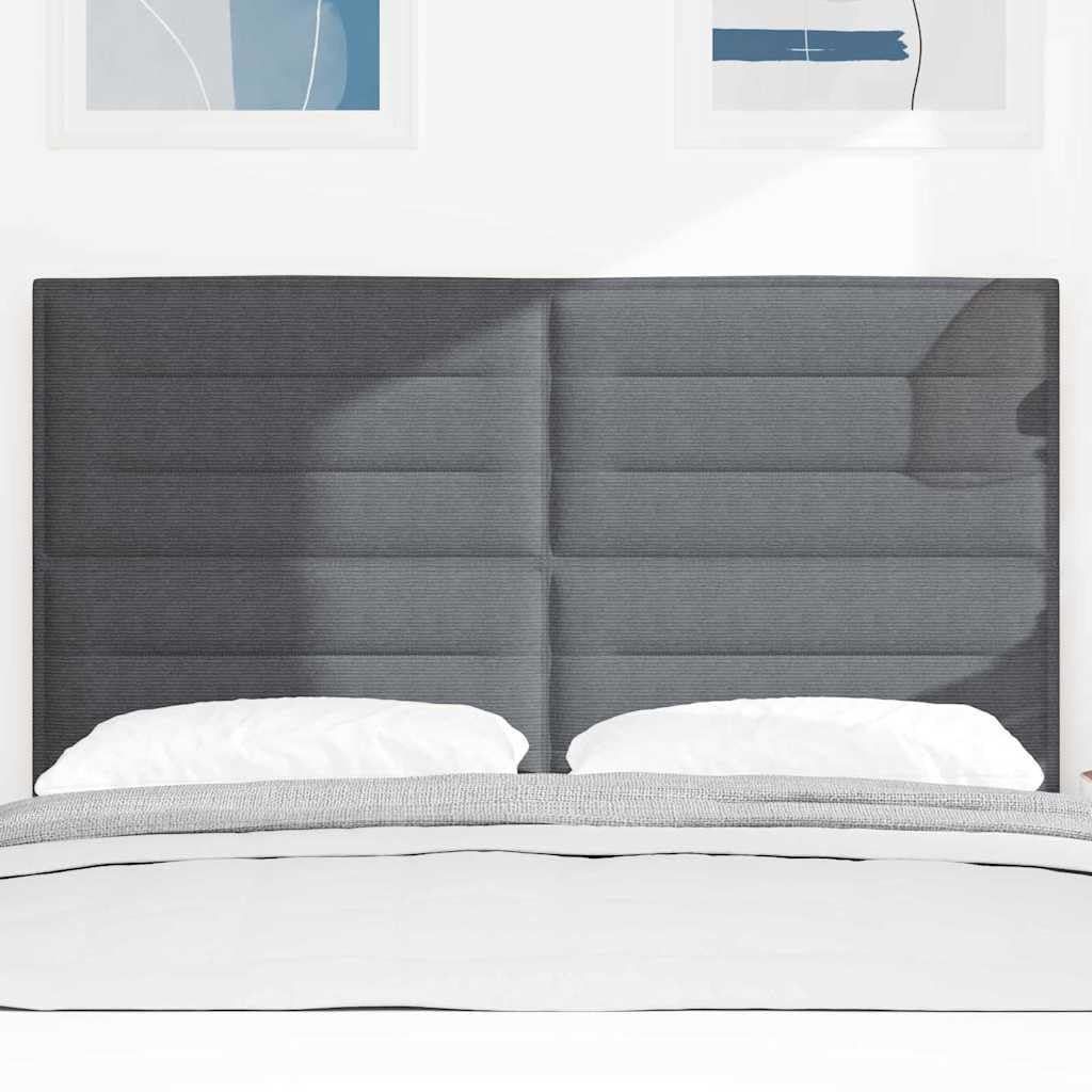Cabecero gris oscuro de 160 cm, tejido acanalado, diseño moderno, regulable en altura 118/128 cm, estructura de madera maciza de pino, cómodo respaldo para dormitorio, habitación juvenil y